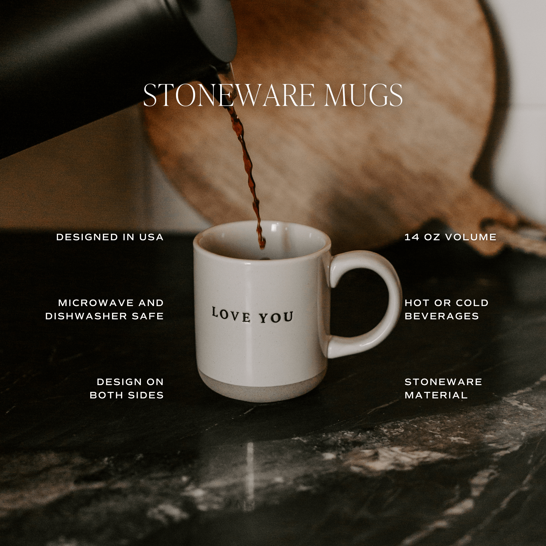 Heart Pink Stoneware Coffee Mug - Valentine's Day Gift