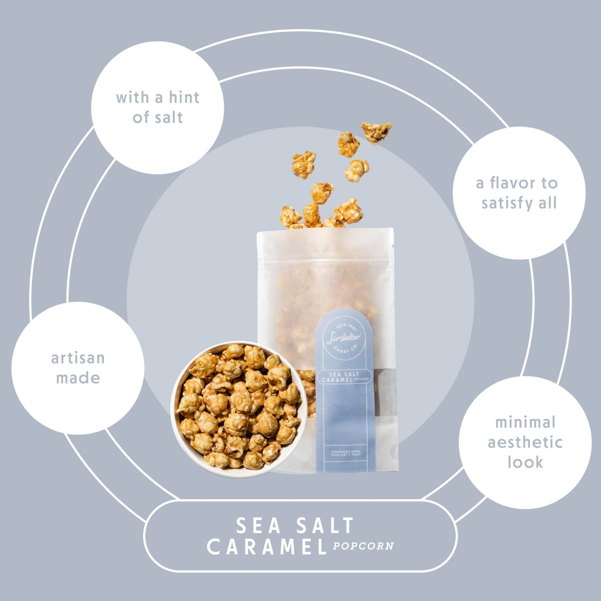 Artisanal Sea Salt Caramel Popcorn - Sweet and Salty: Medium - Gracefully Given