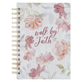Journal White Floral Walk By Faith 2 Cor. 5:7