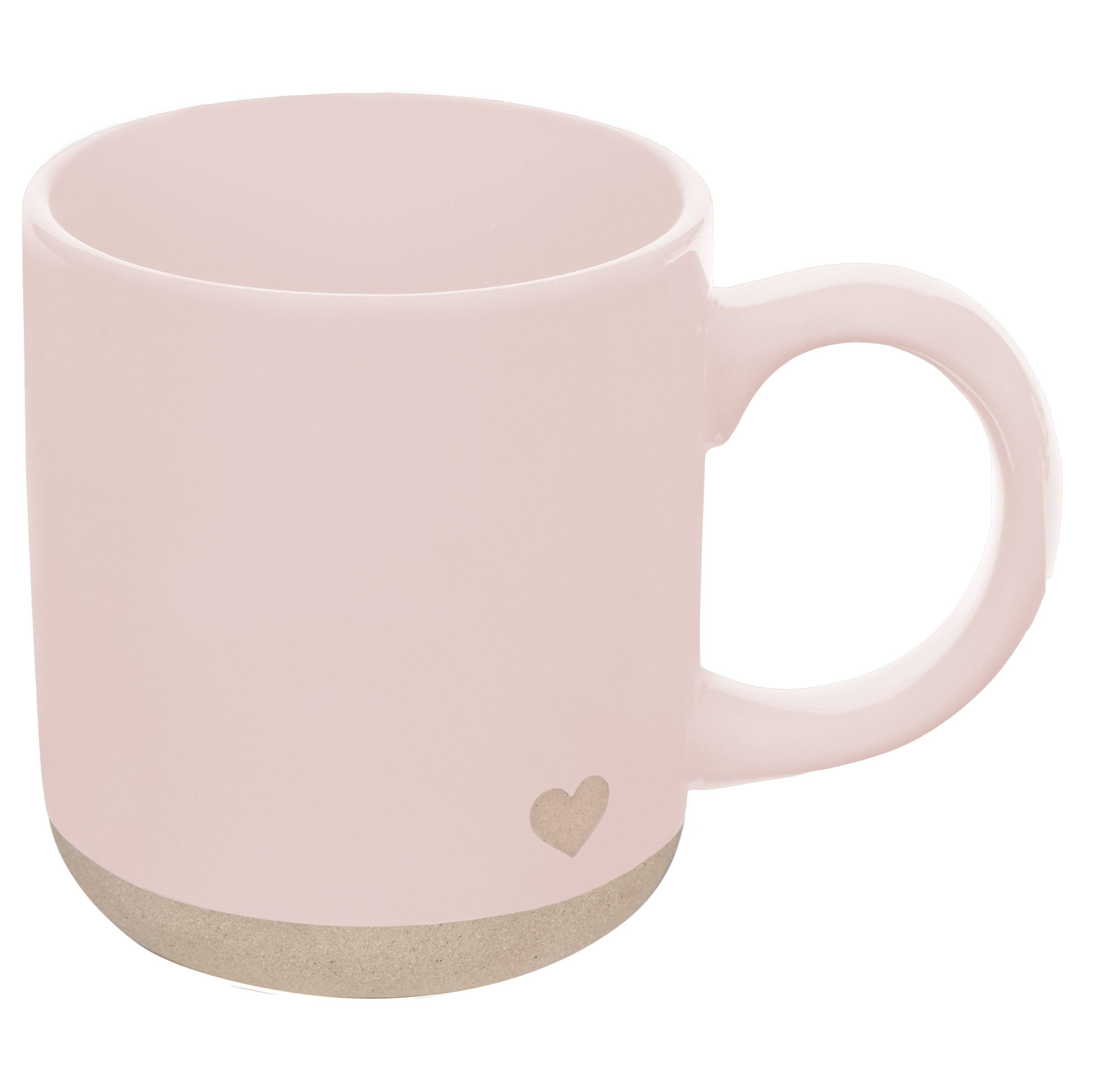 Heart Pink Stoneware Coffee Mug - Valentine's Day Gift