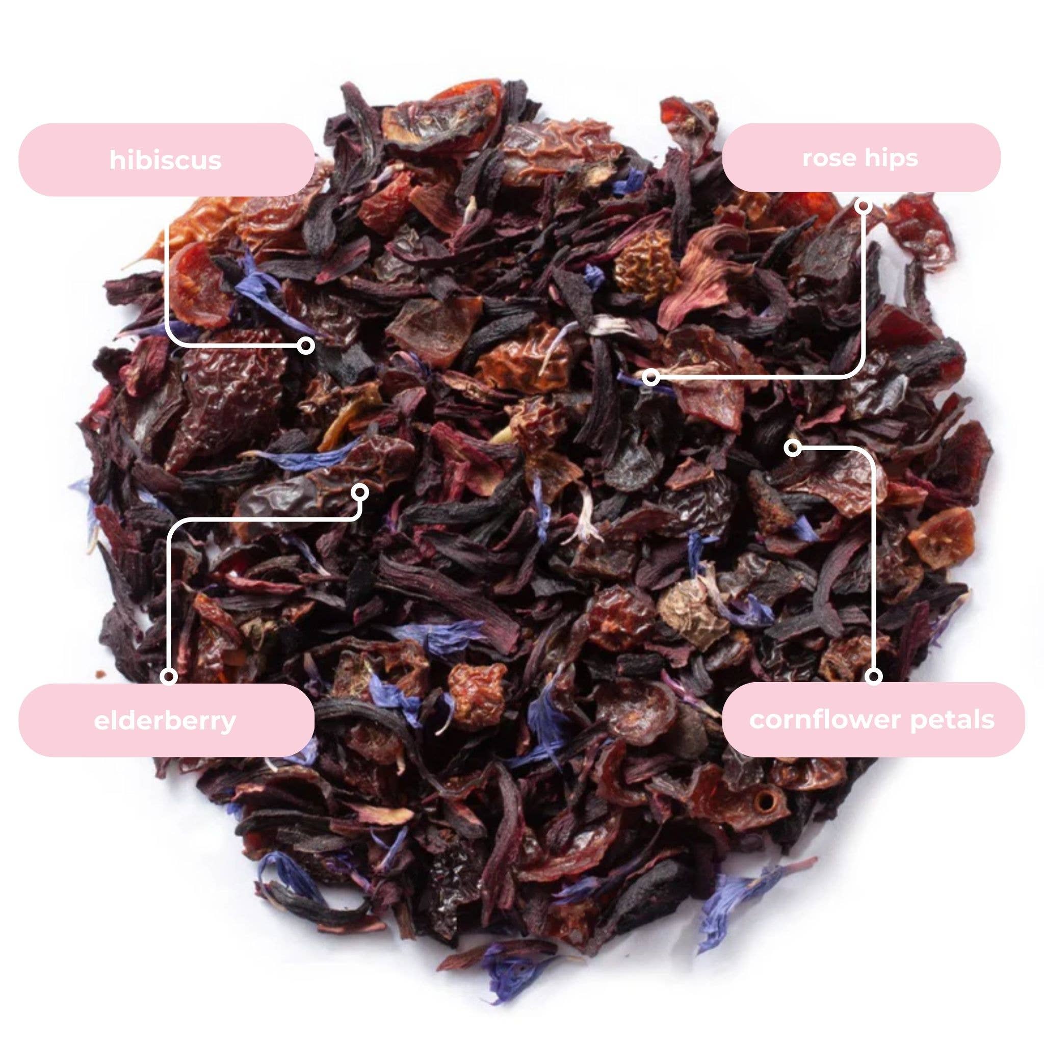 Hibiscus Rose Herbal Mini Tube Gift (5 tea bags) - Gracefully Given