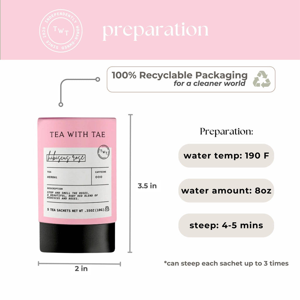 Hibiscus Rose Herbal Mini Tube Gift (5 tea bags) - Gracefully Given