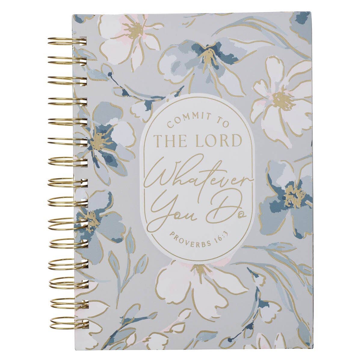 Journal Wirebound Floral Commit to the Lord Prov. 16:3 - Gracefully Given