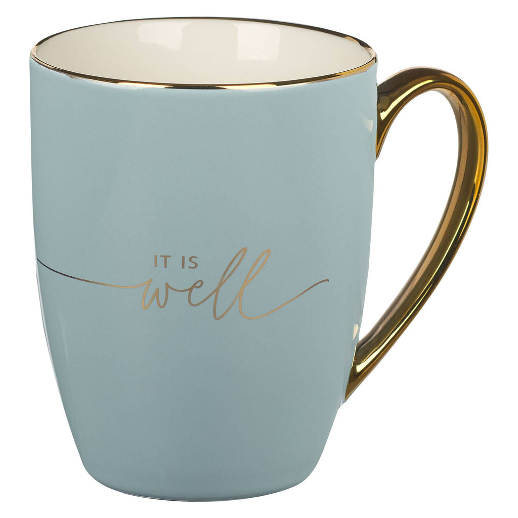 Mug Blue/Cream It is Well with My Soul - Gracefully Given