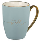 Mug Blue/Cream It is Well with My Soul - Gracefully Given
