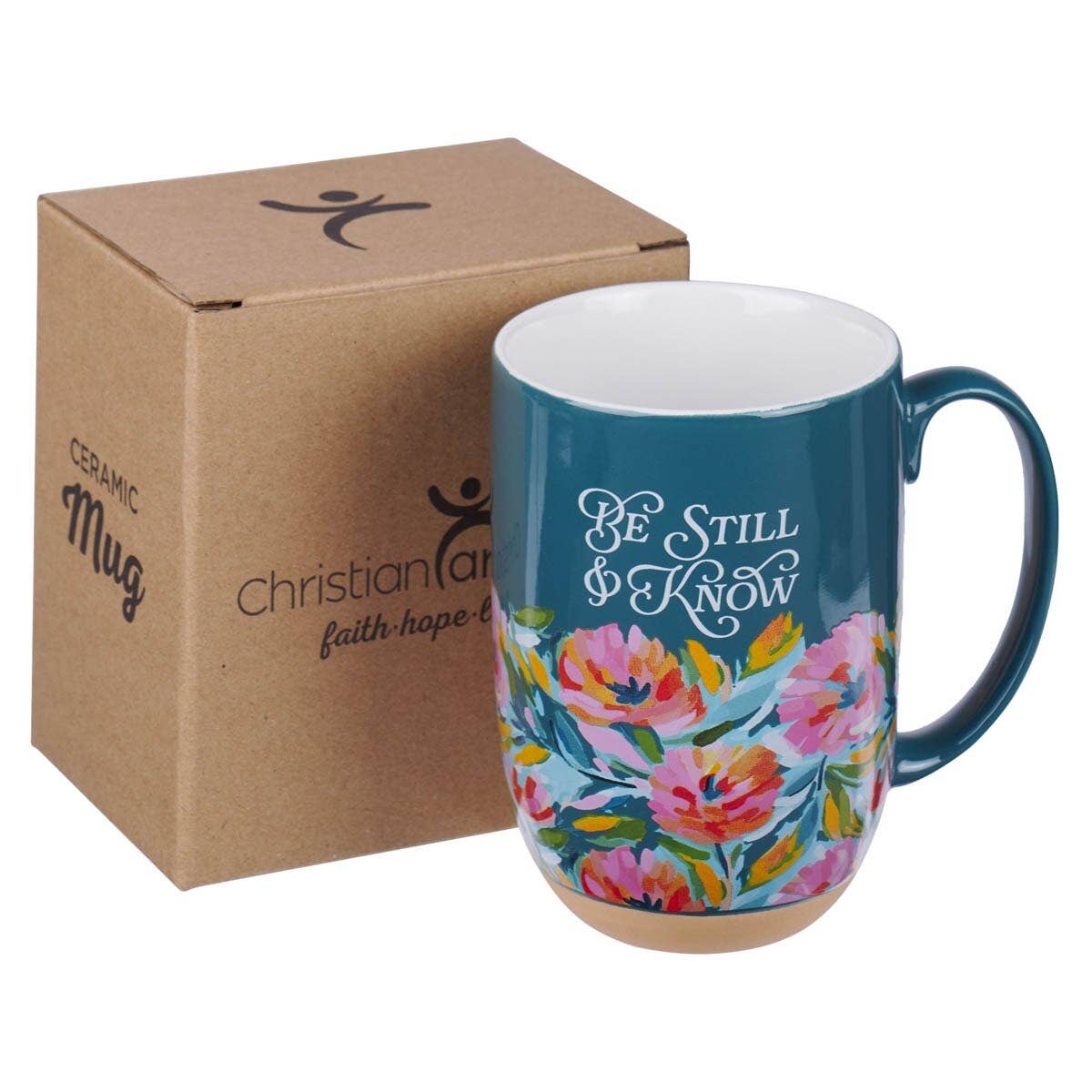 Mug Dk. Teal Floral Be Still Ps. 46:10 - Gracefully Given